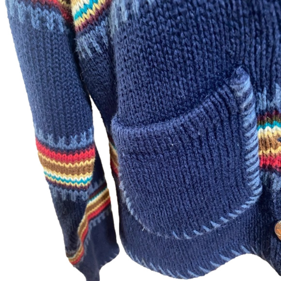 VTG CAPEZIO RAINBOW HORSE SWEATER STRIPED equestrian western rodeo CARDIGAN L - Picture 7 of 14